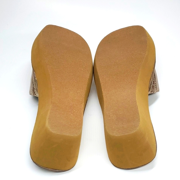 REACTION Kenneth Cole Rose Gold Shine Dance Slide Platform Sandals NWOT - Picture 5 of 12